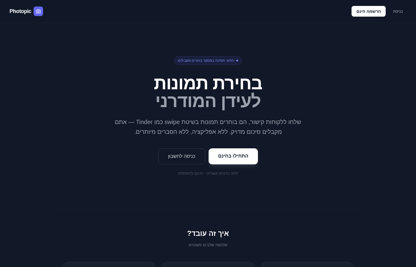 Photopic — דף הבית — בחירת תמונות לעידן המודרני