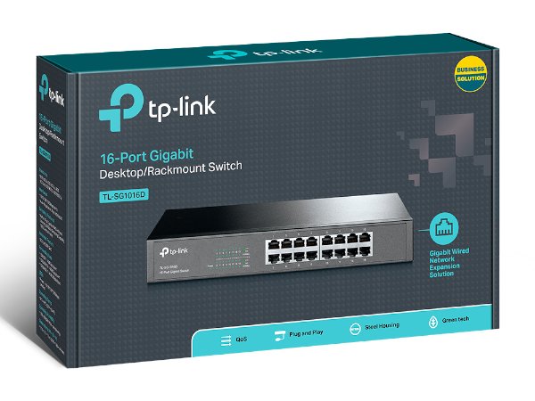 מתג לא מנוהל TP-LINK SG1016D 16-Port Gigabit Desktop Rackmount
