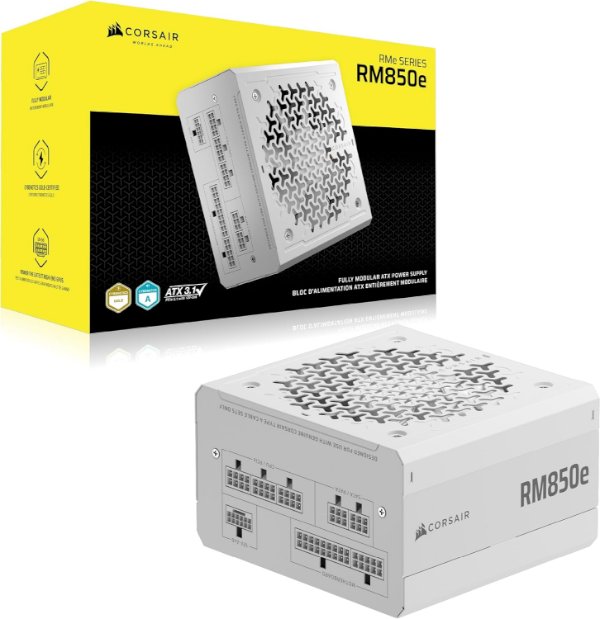 ספק  Corsair RM850e ATX3.1 Fully modular 80Plus Gold White