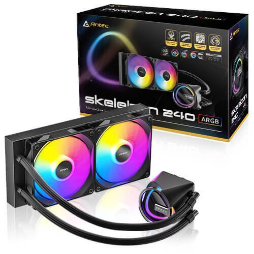 קירור נוזלי כפול Antec SKELETON 240 ARGB Black INTEL/AMD